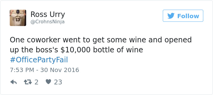 Office Party Fail Tweet