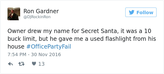 Office Party Fail Tweet