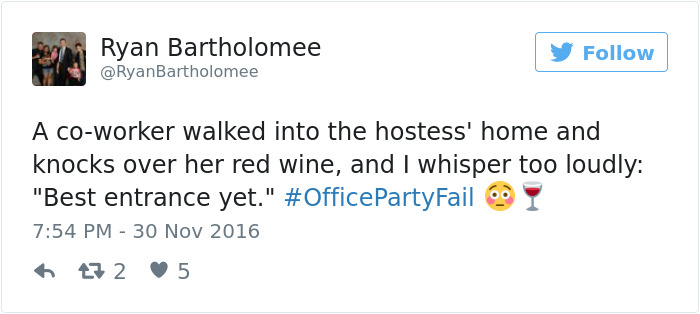 Office Party Fail Tweet