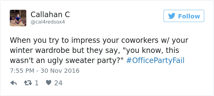 Office Party Fail Tweet