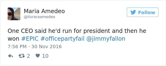 Office Party Fail Tweet