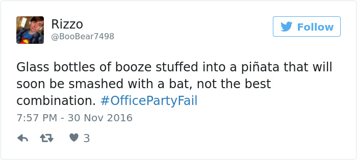 Office Party Fail Tweet