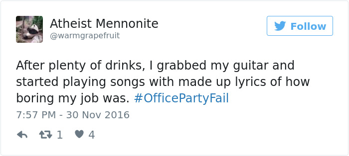 Office Party Fail Tweet
