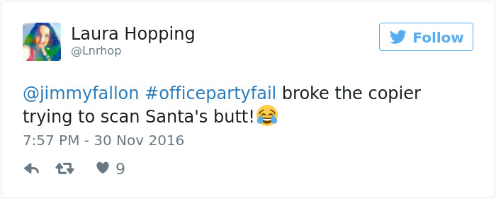 Office Party Fail Tweet