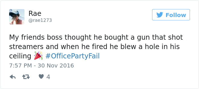 Office Party Fail Tweet