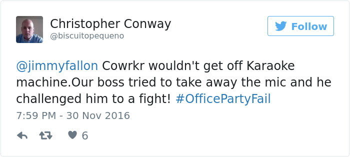 Office Party Fail Tweet