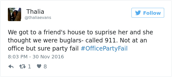 Office Party Fail Tweet