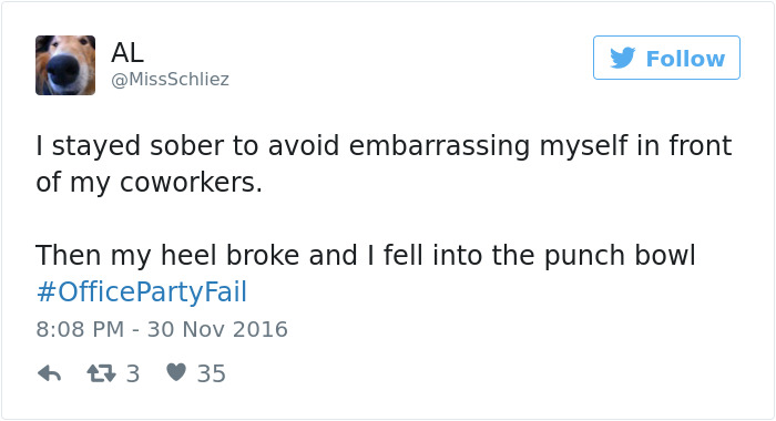 Office Party Fail Tweet