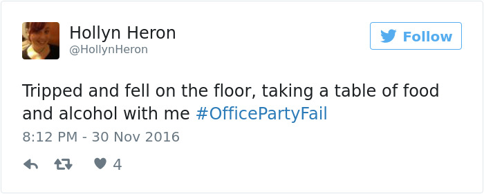 Office Party Fail Tweet