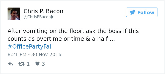 Office Party Fail Tweet