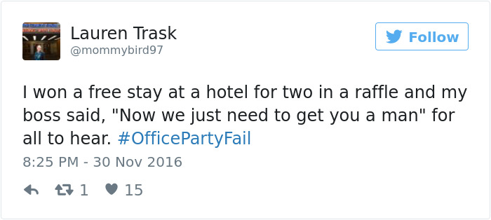 Office Party Fail Tweet
