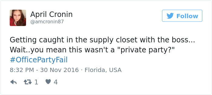 Office Party Fail Tweet