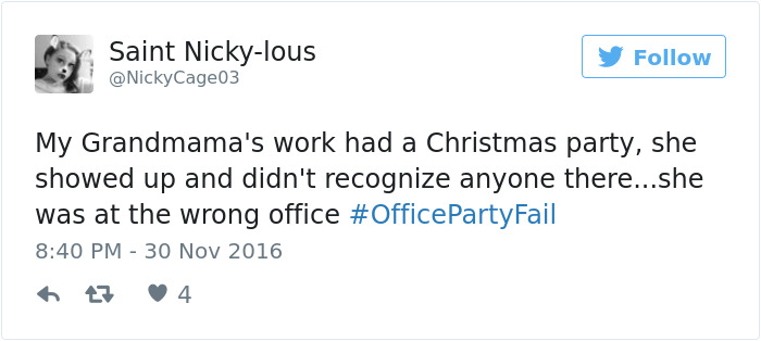 Office Party Fail Tweet