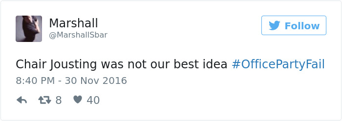Office Party Fail Tweet