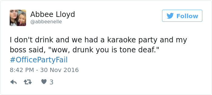 Office Party Fail Tweet