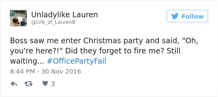 Office Party Fail Tweet