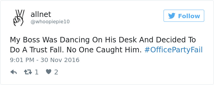 Office Party Fail Tweet