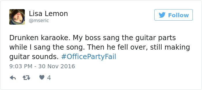 Office Party Fail Tweet