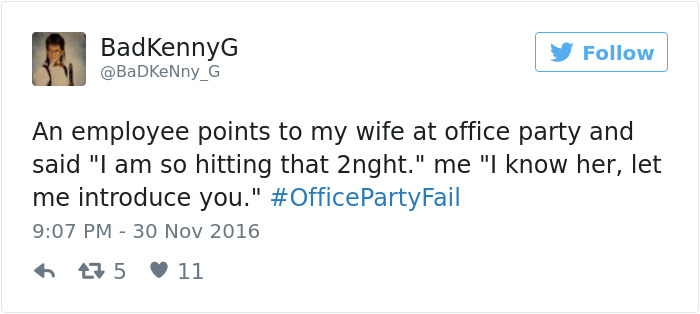 Office Party Fail Tweet