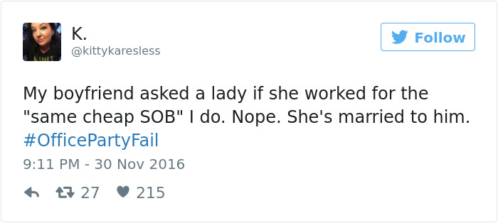Office Party Fail Tweet