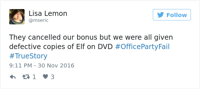 Office Party Fail Tweet