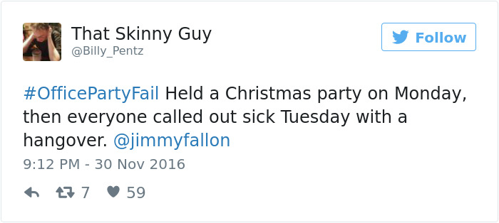 Office Party Fail Tweet