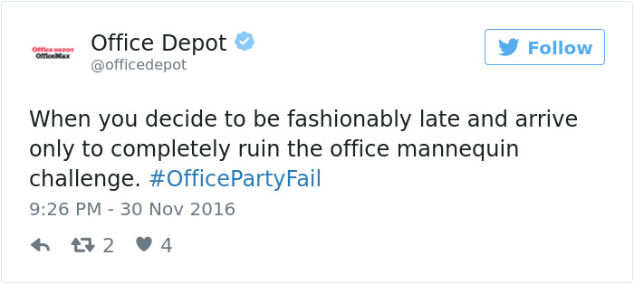 Office Party Fail Tweet