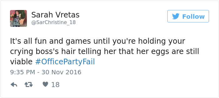 Office Party Fail Tweet