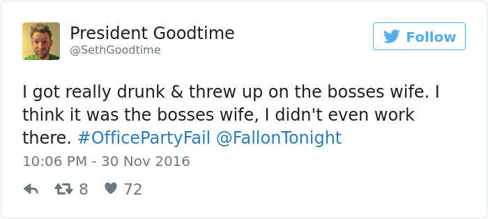 Office Party Fail Tweet