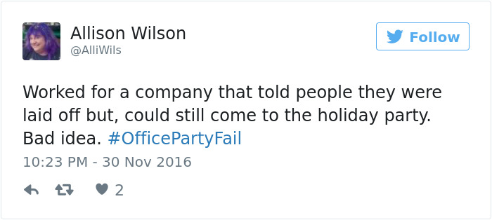Office Party Fail Tweet
