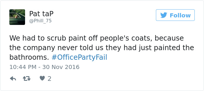 Office Party Fail Tweet