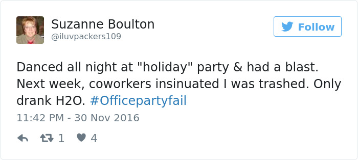 Office Party Fail Tweet