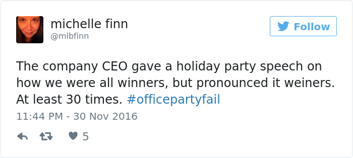 Office Party Fail Tweet