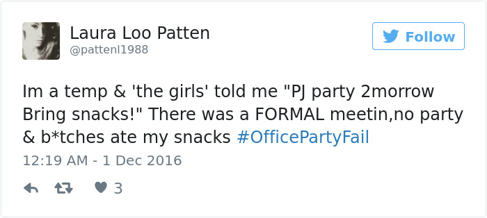Office Party Fail Tweet