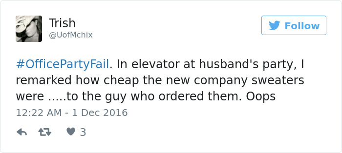 Office Party Fail Tweet