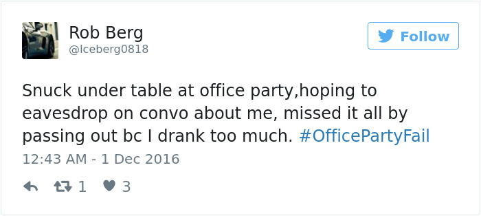 Office Party Fail Tweet