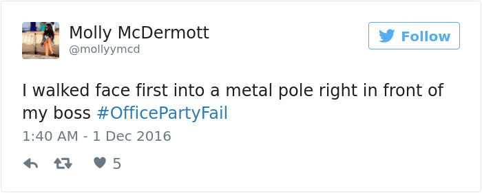 Office Party Fail Tweet
