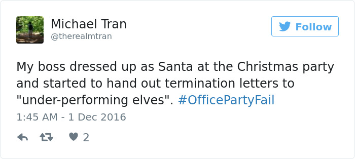 Office Party Fail Tweet
