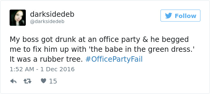 Office Party Fail Tweet