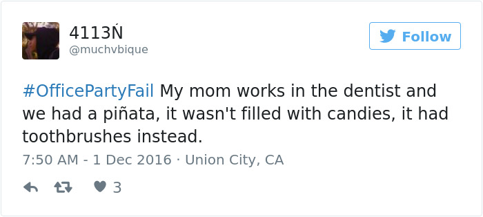 Office Party Fail Tweet