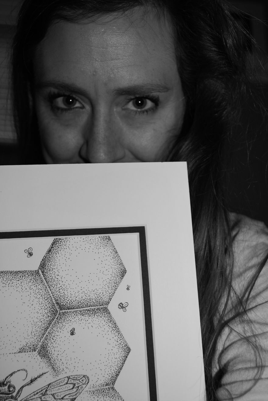 Drawing Made Entirely Of Dots! - Yep, That's A Lot Of Dots. #stipple #pointilism