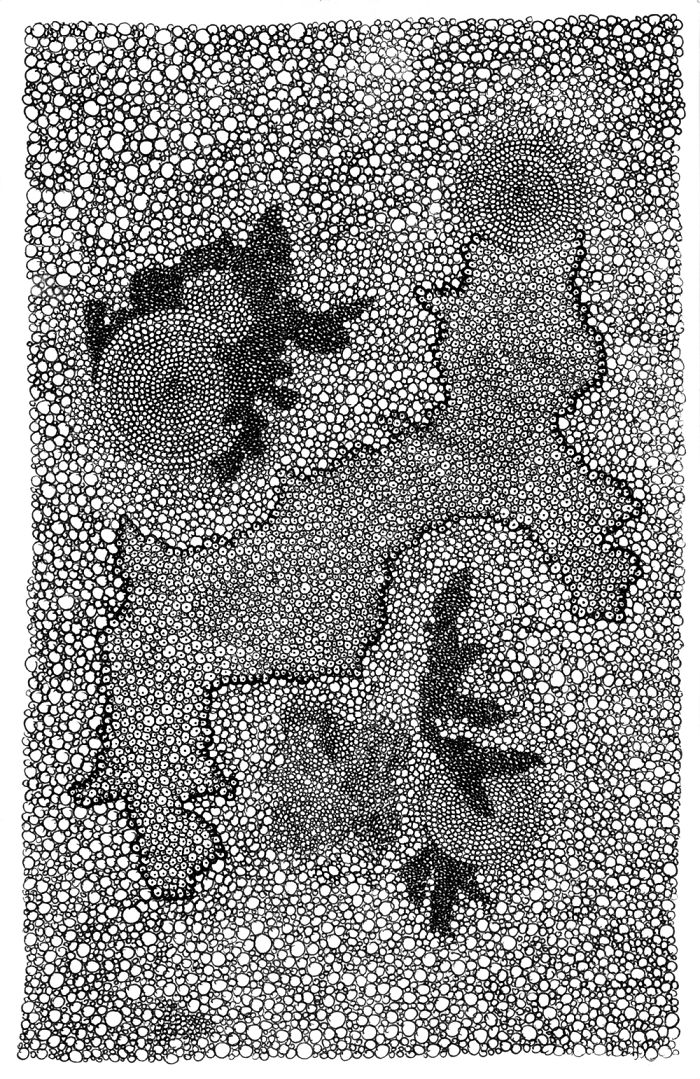 I Make Mini Drawings Using Hundreds Of Tiny Circles With A Pen