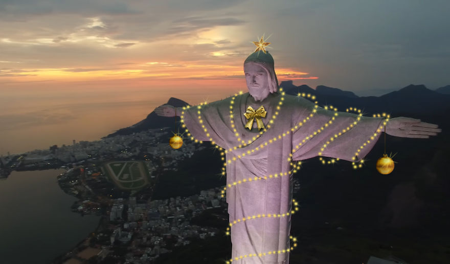 If Famous Landmarks Were Decorated For The Festive Holidays