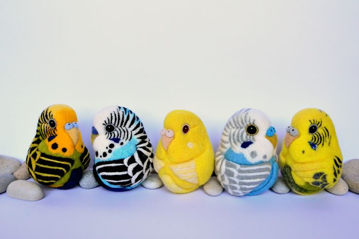 Needle Felted Budgies