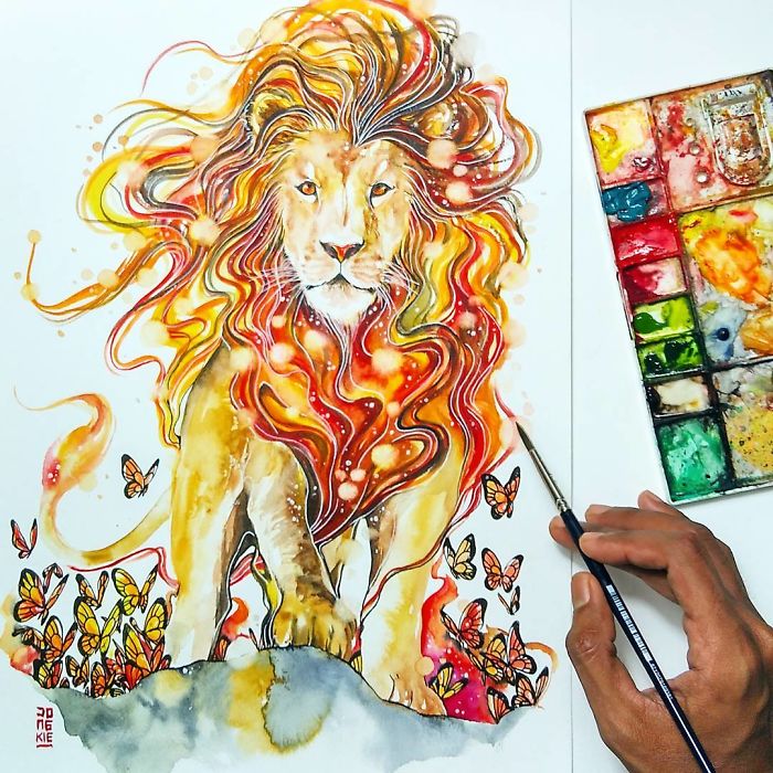 I Create Animal Spirits Trough Watercolor