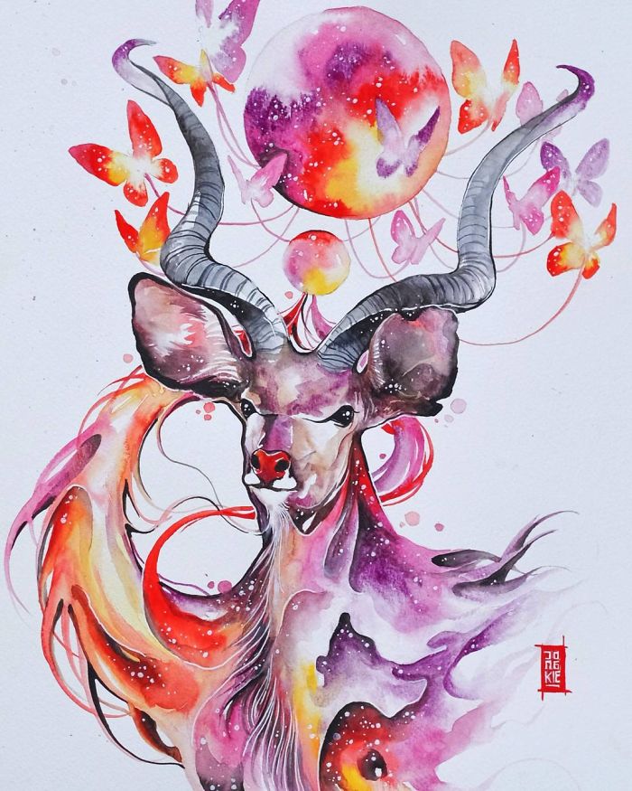 I Create Animal Spirits Trough Watercolor