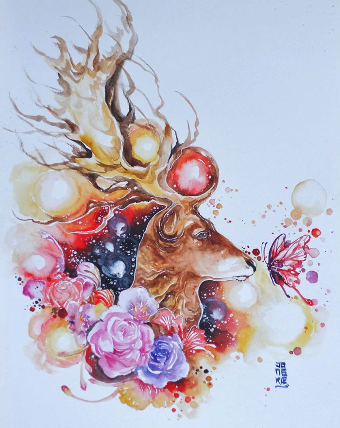 I Create Animal Spirits Trough Watercolor