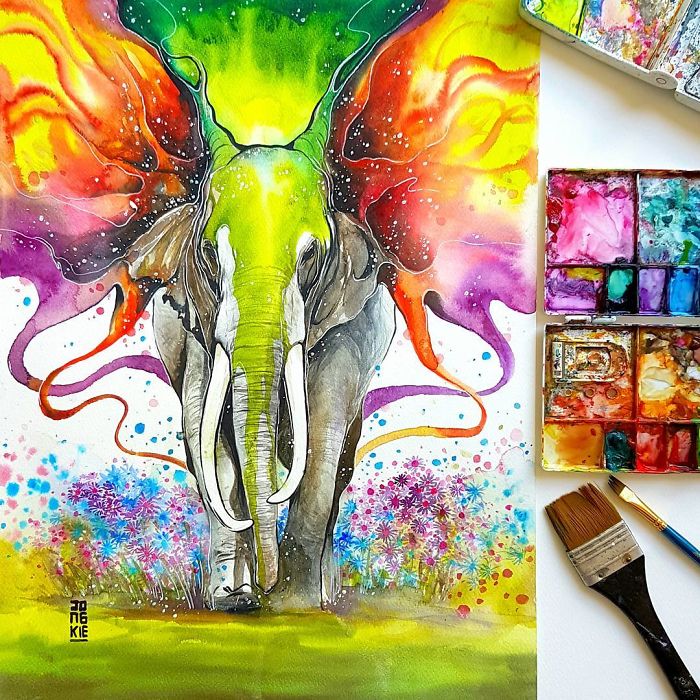I Create Animal Spirits Trough Watercolor