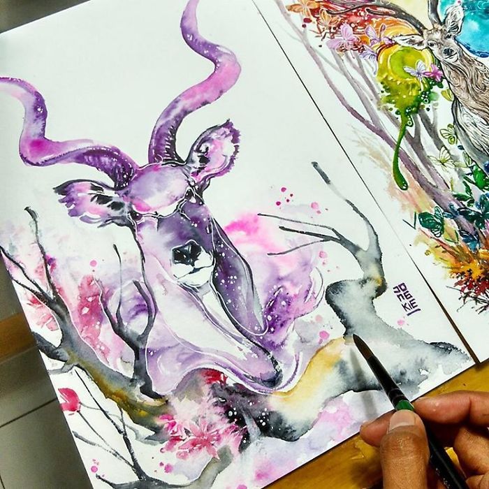 I Create Animal Spirits Trough Watercolor