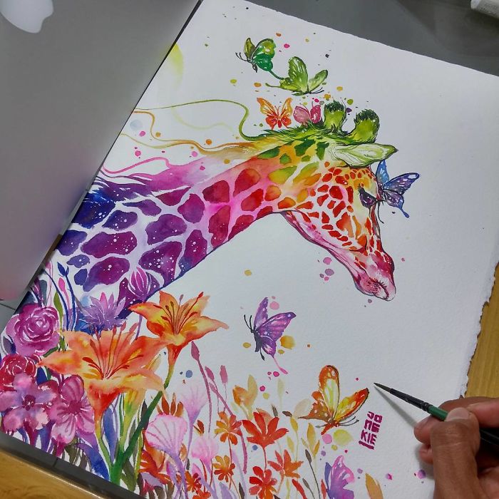 I Create Animal Spirits Trough Watercolor